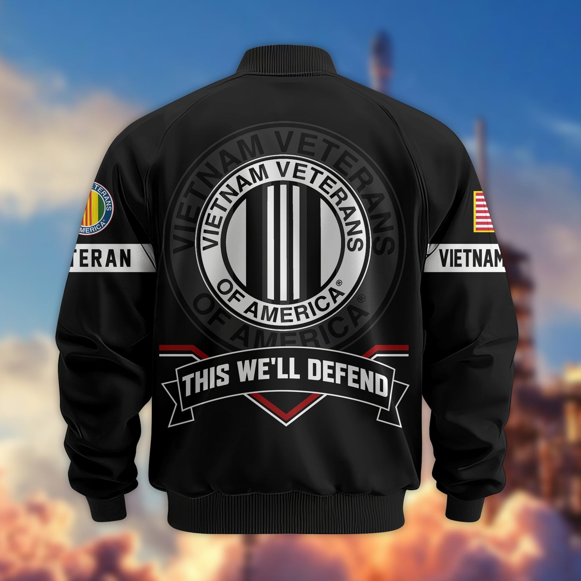 Premium US Veterans Bomber Jacket BPHN011013, Gifts For US Veterans, Gifts On Father's Day, Veterans Day.