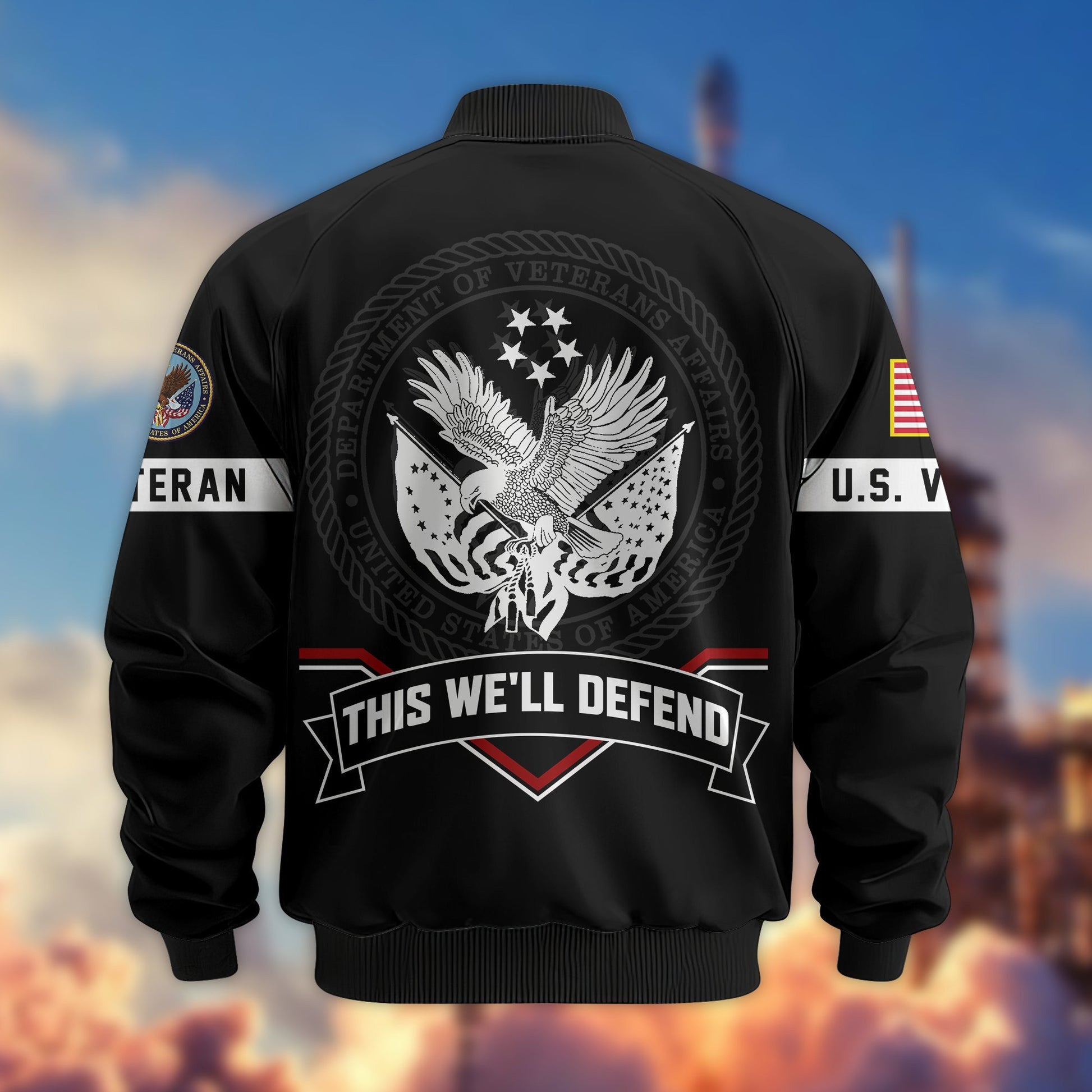 Premium US Veterans Bomber Jacket BPHN011013, Gifts For US Veterans, Gifts On Father's Day, Veterans Day.