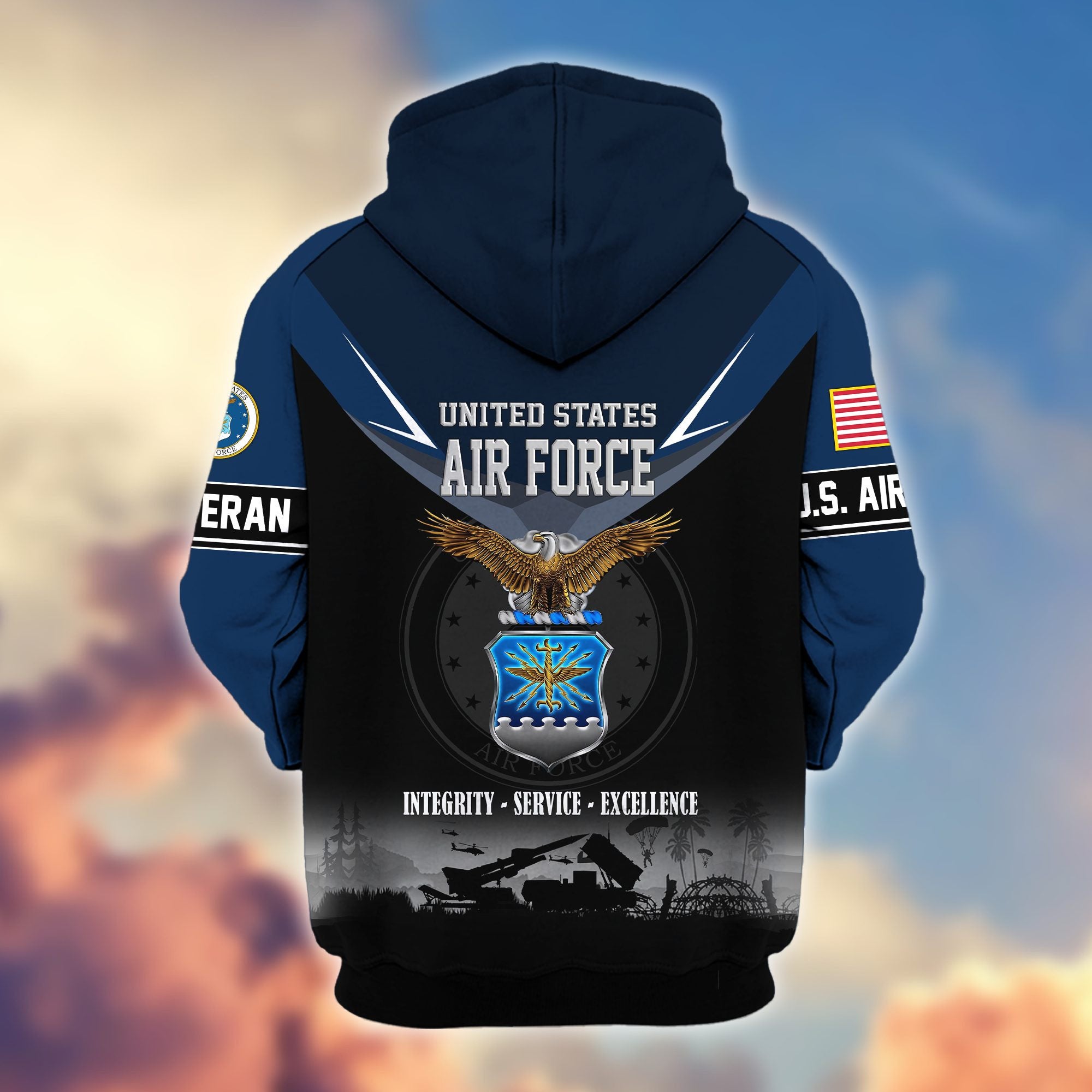 Premium US Veterans Zip Hoodie BPHN091012, Gifts For US Veterans, Gifts On Father's Day, Veterans Day.