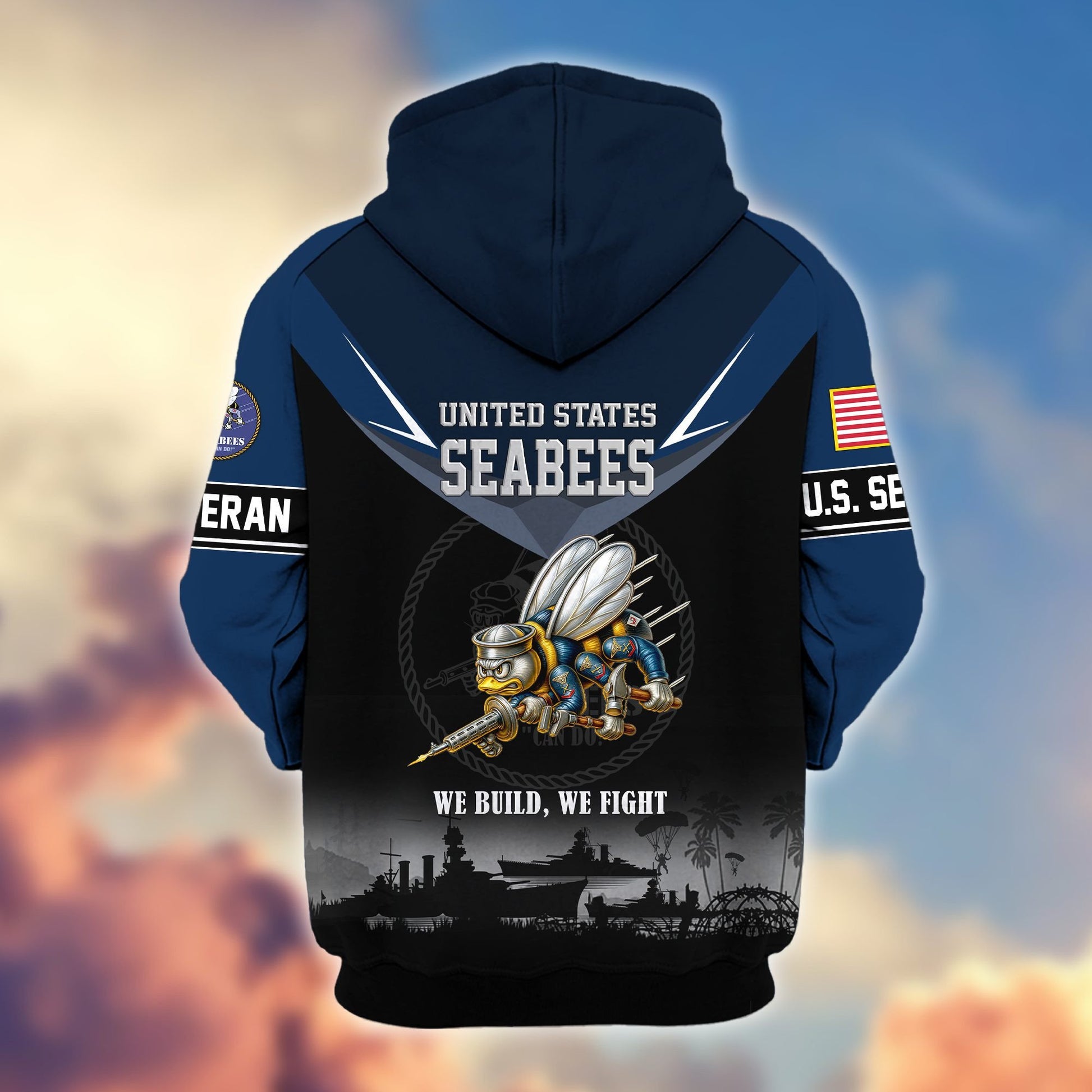 Premium US Veterans Zip Hoodie BPHN091012, Gifts For US Veterans, Gifts On Father's Day, Veterans Day.
