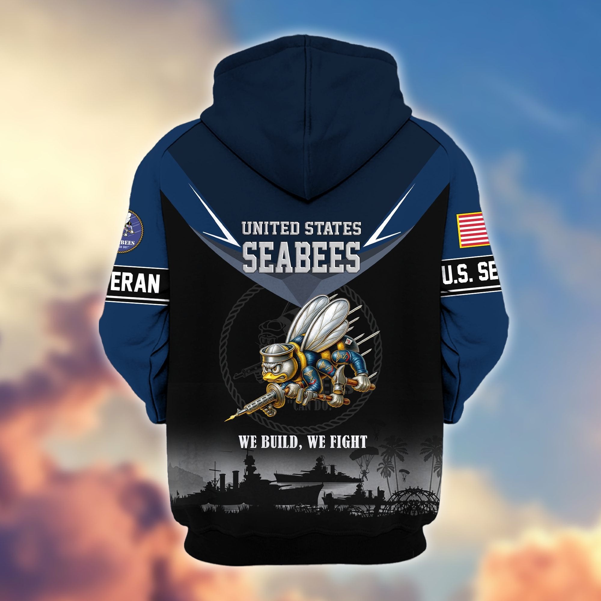 Premium US Veterans Zip Hoodie BPHN091012, Gifts For US Veterans, Gifts On Father's Day, Veterans Day.