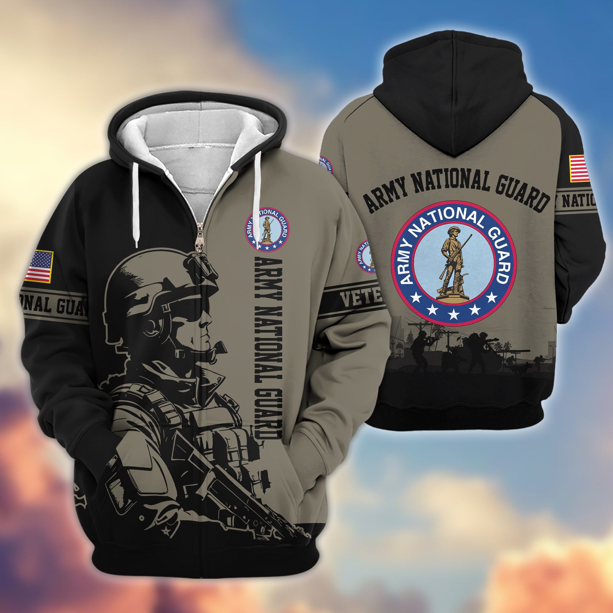 Premium US Veterans Zip Hoodie BPHN081013, Gifts For US Veterans, Gifts On Father's Day, Veterans Day.