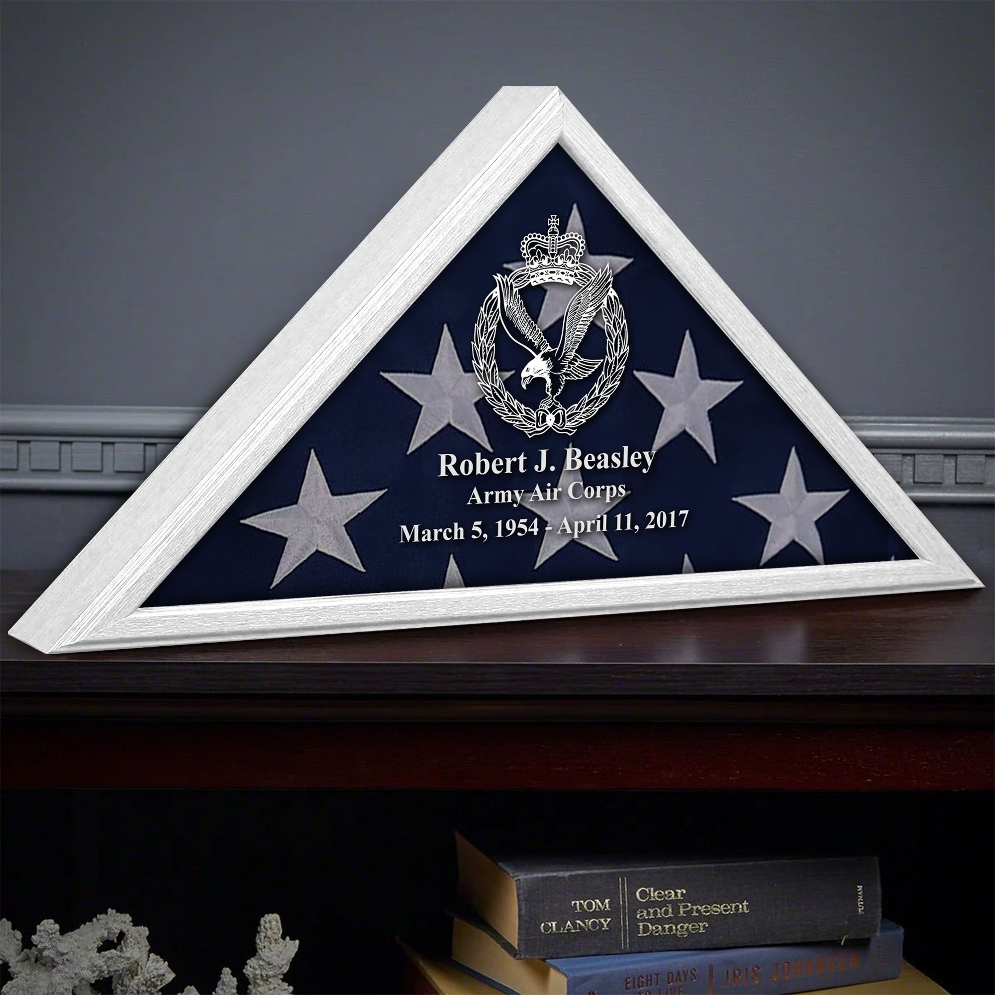 Premium Personalized Flag Case CPVC201016, Flag Box for American Veteran Flag 9.5 X 5 Feet, Flag Display Case for Burial, Flag Wall Mounted, Flag to Display Folded