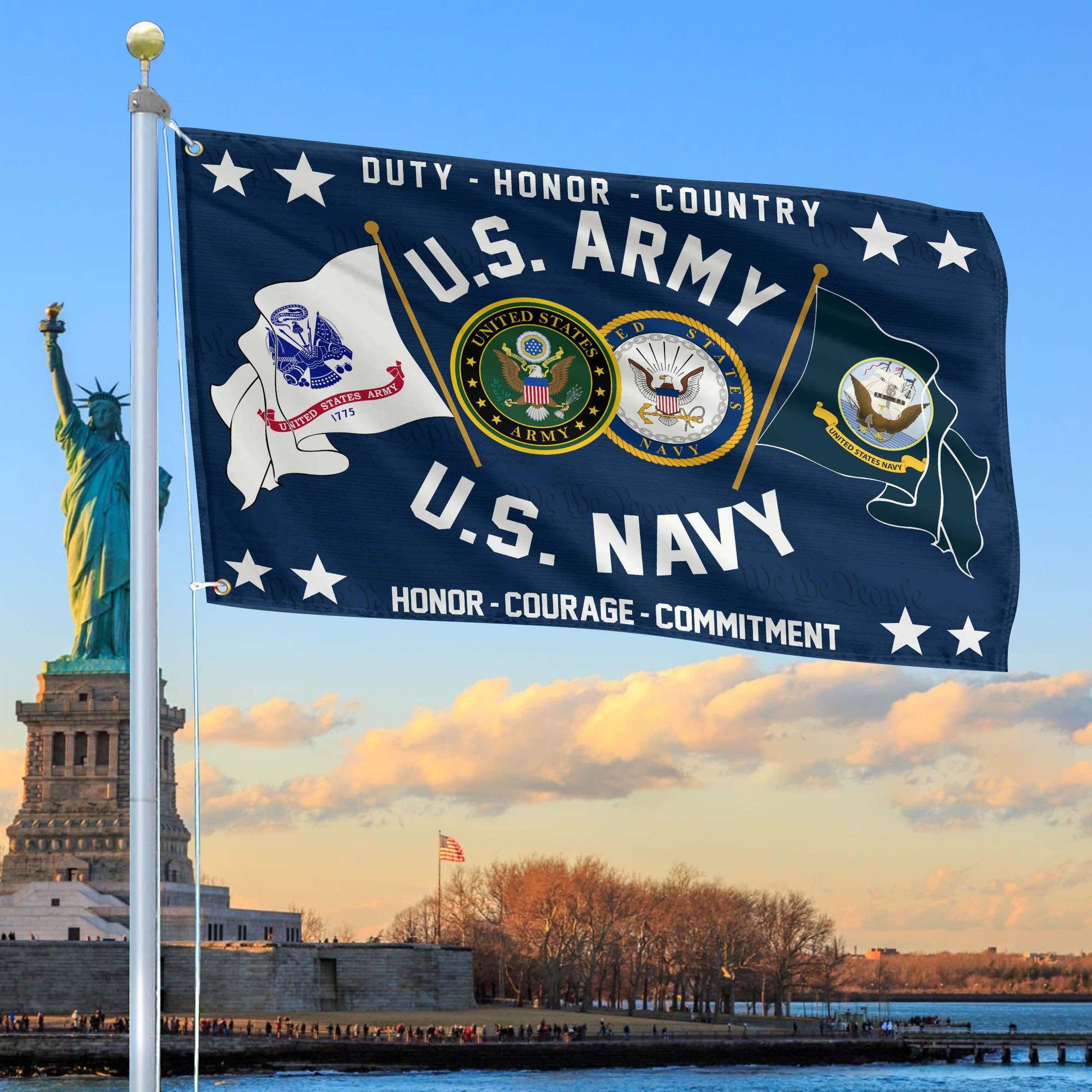 Premium US Army - Navy Grommet Flag CPVC221011