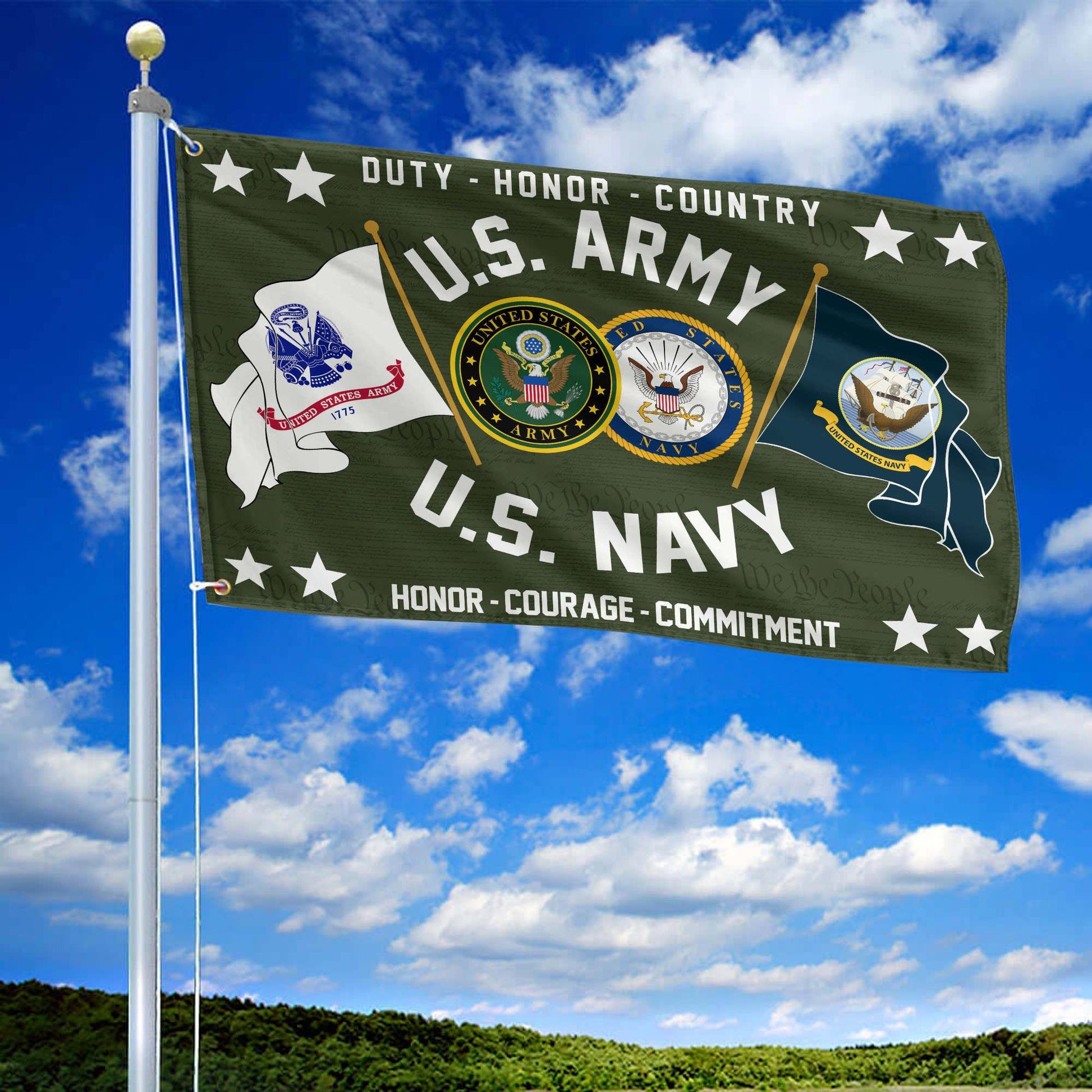 Premium US Army - Navy Grommet Flag CPVC221011