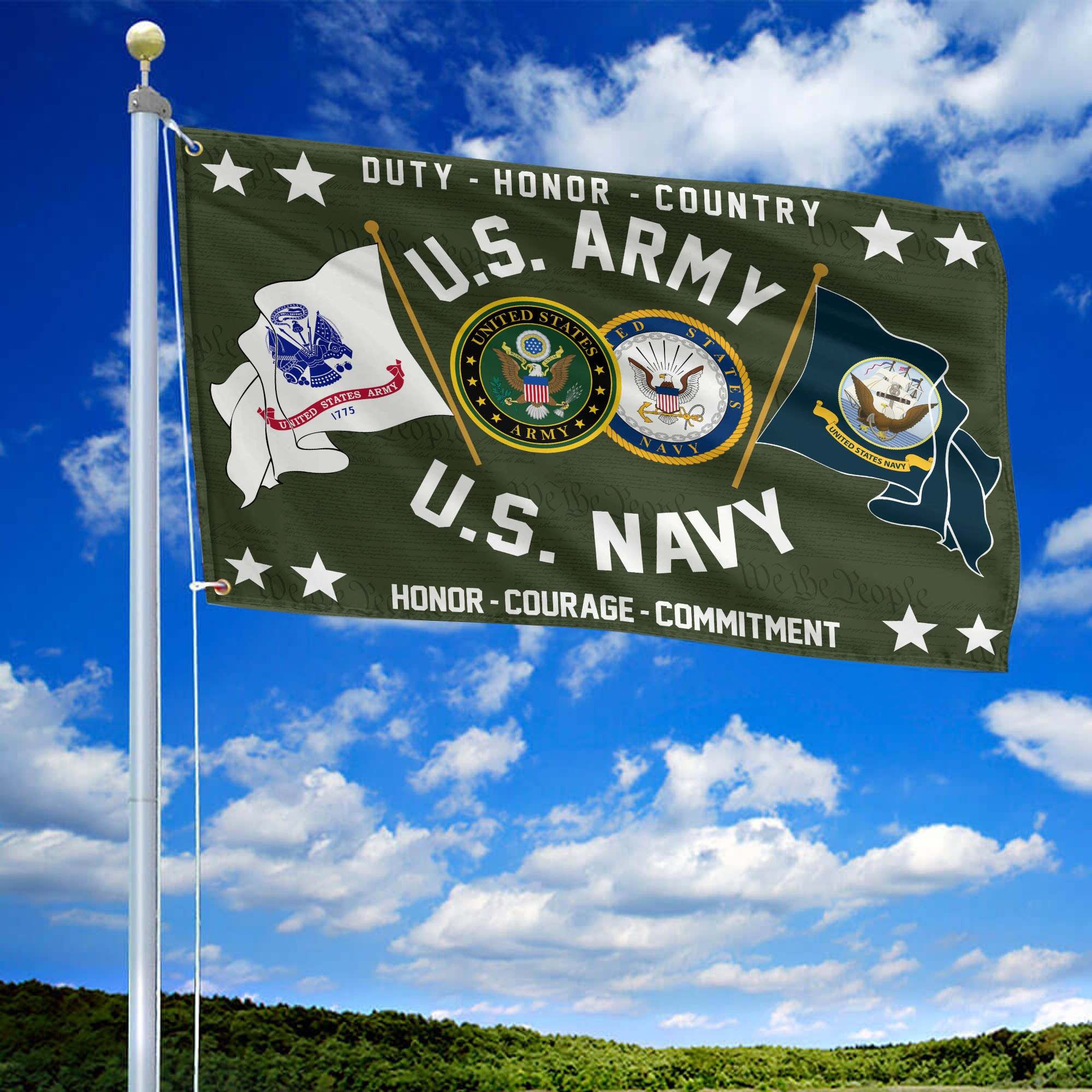 Premium US Army - Navy Grommet Flag CPVC221011