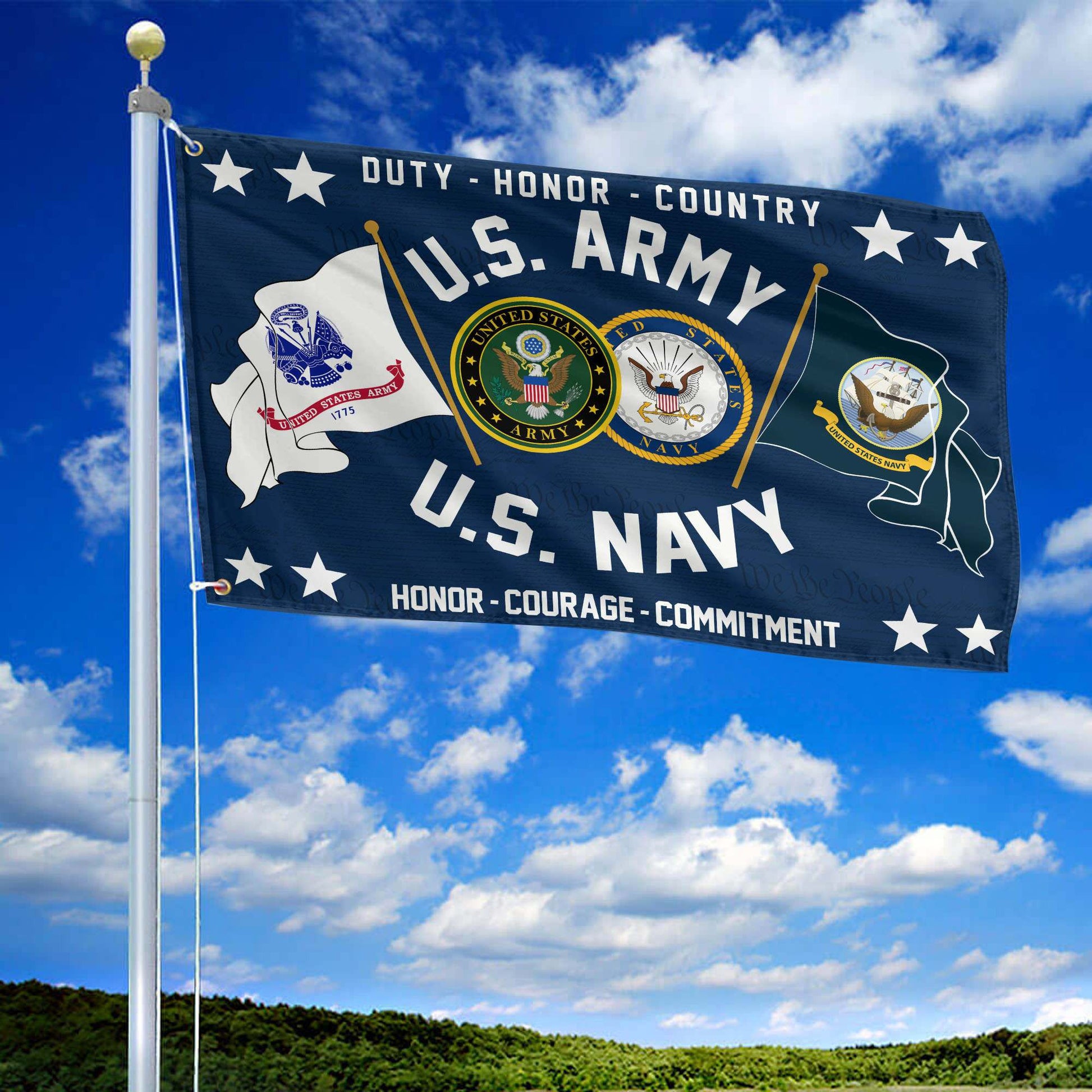 Premium US Army - Navy Grommet Flag CPVC221011