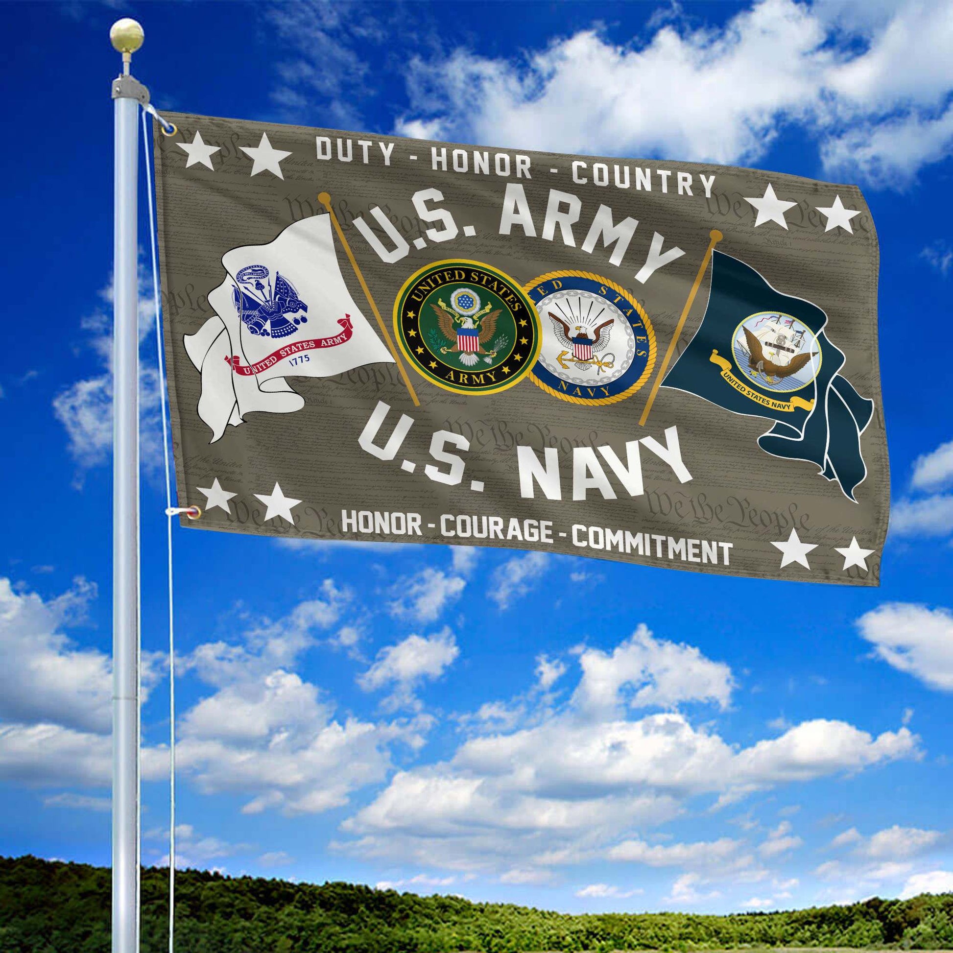 Premium US Army - Navy Grommet Flag CPVC221011