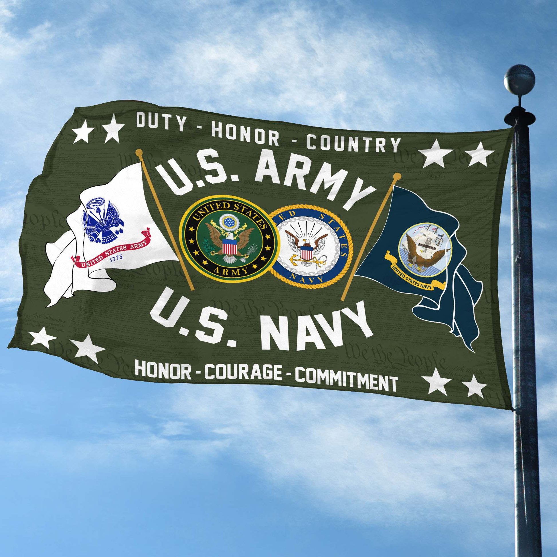 Premium US Army - Navy Grommet Flag CPVC221011