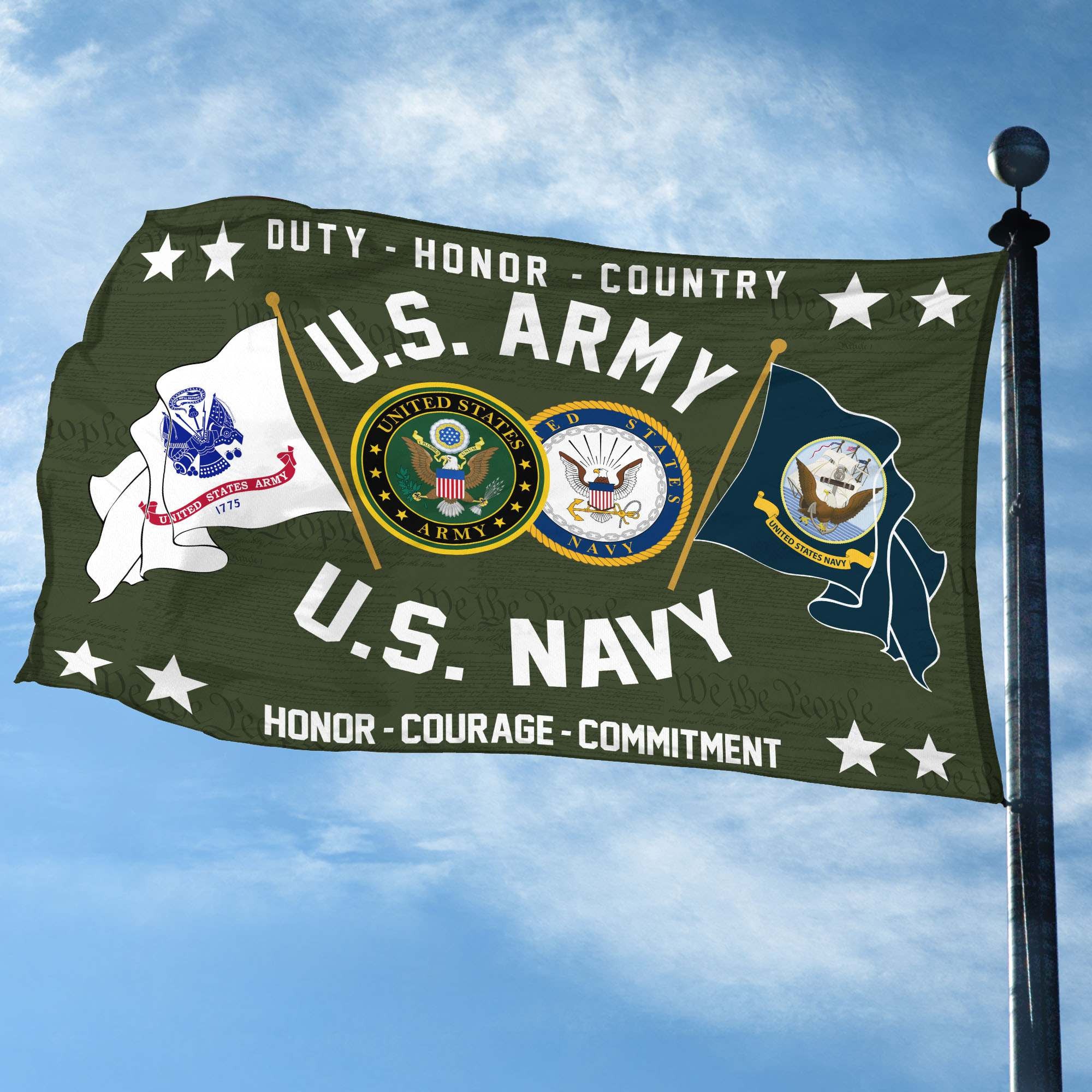Premium US Army - Navy Grommet Flag CPVC221011