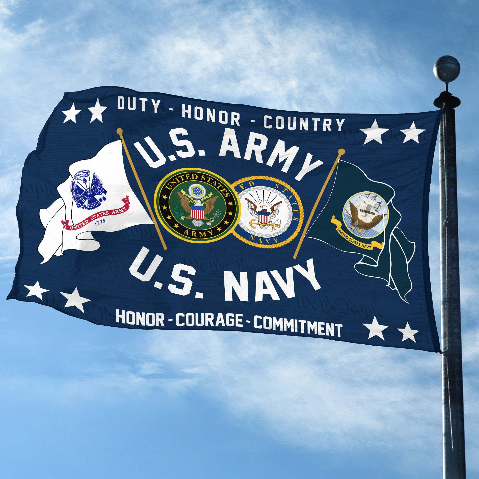 Premium US Army - Navy Grommet Flag CPVC221011