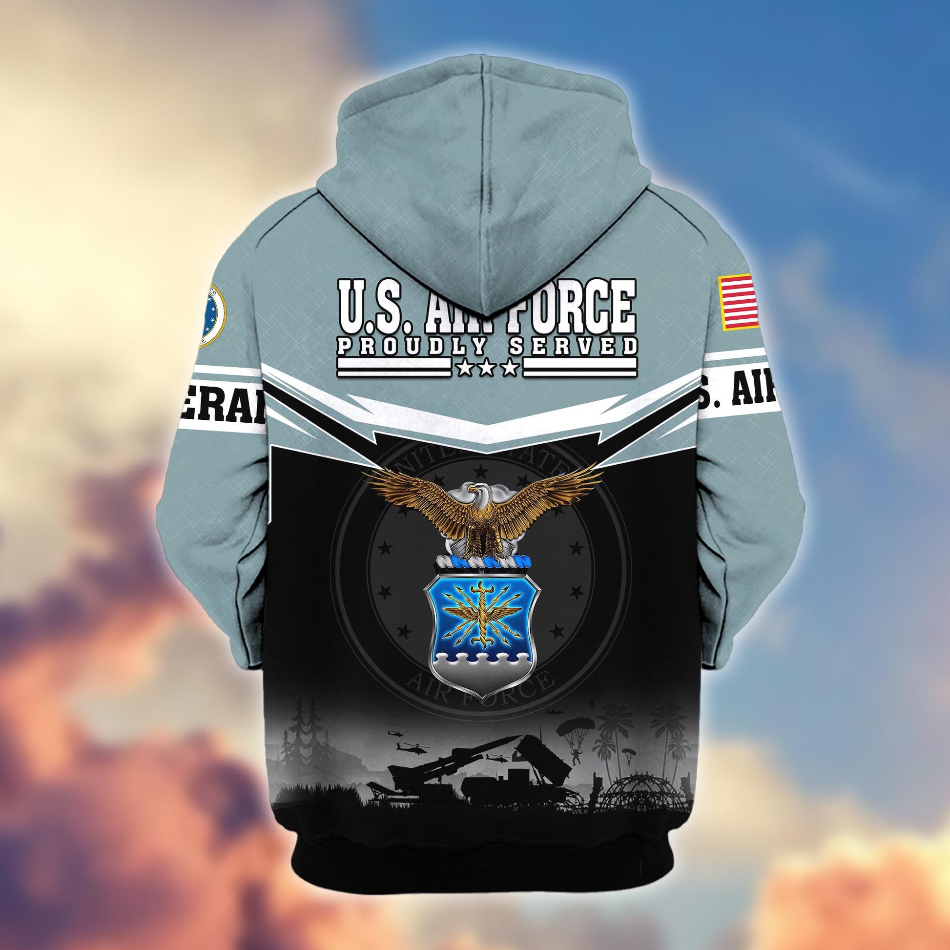 Premium US Veterans Zip Hoodie BPHN131011, Gifts For US Veterans, Gifts On Father's Day, Veterans Day.