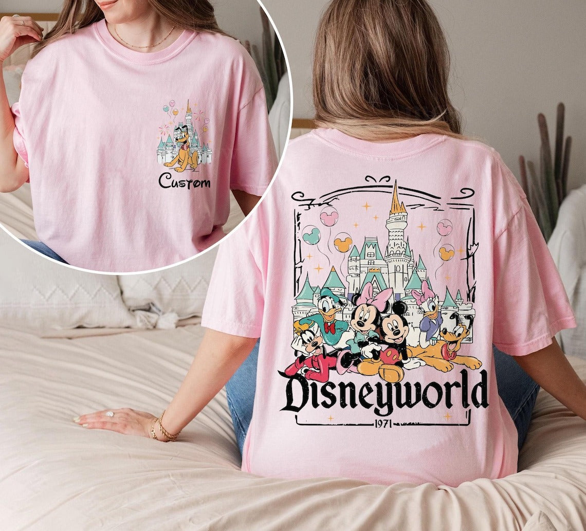 Premium DSN | Custom Disneyworld Mickey And Friends Shirt, Custom Name Disney Family 2026 Shirts, Retro Disneyworld Trip Tee, Disney Family Vacation Shirt